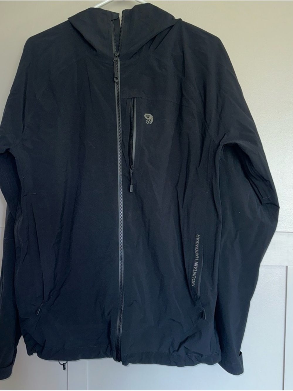 Mountain Hardwear Black Hooded Rain Shell Jacket
